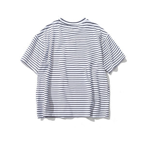 Dark Icon Rose Embroidery Striped T-Shirt