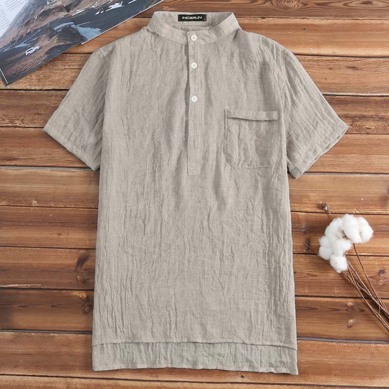 INCERUN Mens Casual Short Sleeve Shirt