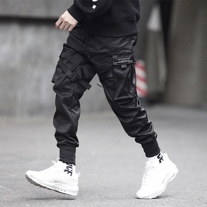 Black Harem Pocket Cargo Pants