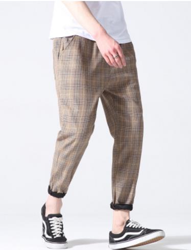 Full Cotton Plaid Trousers