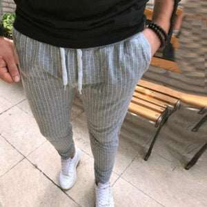 Mens Stripped Pencil Pants